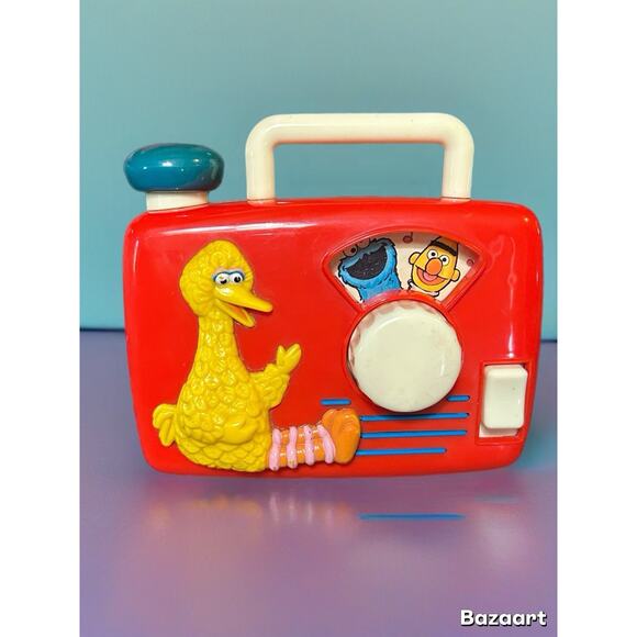 Sesame Street Big Bird ILLCO Vintage 1990 Wind Up Music Radio Box Toy - Picture 1 of 6